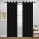 Easy-Going Blackout Curtains for Bedroom, Solid Thermal Insulated Grommet and Noise Reduction Window Drapes, Room Darkening Curtains for Living Room, 2 Panels (52x84 in,Black) by CozyNest Decor