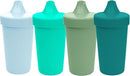 Re-Play Sippy Cups for Toddlers - 10 Oz. Reusable Spill Proof Cups for Kids, Dishwasher/Microwave Safe - Made in USA - Set of 4-3.13" x 6.25" - Sea Glass by TinyTreasures Baby Boutique