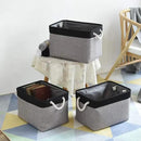 TcaFmac Organization and Storage Basket for Shelves - 16x12x12 inch Large 2 Pack Collapsible Storage Boxs for Organizing, Fabric Storage Cubes for Closet Cloth Toy Books Kids(Black&Grey) by CozyNest Decor