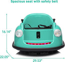 12V Bumper Car for Toddlers, Electric Toy Ride on Battery Car with Kids W/Parent Remote Control, 2-Speed, 360 Degree Spin, Music & LED Lights for Kids, Green by TinyTreasures Baby Boutique