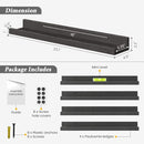Forbena 24 Inch Long Picture Ledge Shelf Set of 4, Black Wood Floating Shelves for Wall with Lip, Rustic Display Shelves for Living Room Hallway Bedroom Office Photo Frames Bathroom Nail Polish by TinyTreasures Baby Boutique