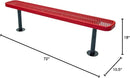Coated Outdoor Furniture Heavy-Duty Outdoor Bench Thermoplastic Coated, Expanded Metal, Commercial-Grade Seating, Made in America (Surface Without Back, 6 Ft, Textured Red) by GreenHaven Gardens