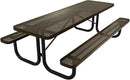 Heavy-Duty Portable Outdoor Picnic Table, Thermoplastic Coated Punched Steel Commercial-Grade Patio Dining Furniture Made in America (8ft Rectangular, Textured Gold Vein) by GreenHaven Gardens