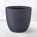 Kante 14 Inch Dia Round Concrete Planter, Indoor Outdoor Large Plant Pot with Drainage Hole and Rubber Plug for Home Patio Garden, Dark Gray by GreenHaven Gardens