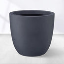 Kante 14 Inch Dia Round Concrete Planter, Indoor Outdoor Large Plant Pot with Drainage Hole and Rubber Plug for Home Patio Garden, Dark Gray by GreenHaven Gardens