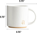 COLLECTIVE HOME - Monogram Ceramic Mugs, 15 oz Golden Initial Coffee Cups, Elegant Alphabet Tea Mugs, Elegant Personalized Mug with Gift Box, Luxurious Cups for Office and Home (a) by CozyNest Decor