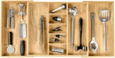 Adjustable Kitchen Drawer Organizer for Utensils and Junk, Food-Safe Contract Grade with 100% Sustainable Wood, Expandable from 19 to 33 Inches Wide - Natural Bamboo by CozyNest Decor