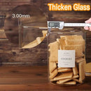 Set of 2 Large Glass Flour and Sugar Containers - 100 Fl oz Thicken Glass Storage Jars with Airtight Bamboo Lid and 132 Kitchen Pantry Labels - Big Clear Rice Containers Farmhouse by CozyNest Decor