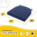 AAAAAcessories Outdoor Seat Cushions for Chairs, Waterproof, Fade-Resistant Patio Furniture Replacement Cushions, 17" x 16" x 2", Set of 2, Navy Blue by GreenHaven Gardens