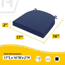 AAAAAcessories Outdoor Seat Cushions for Chairs, Waterproof, Fade-Resistant Patio Furniture Replacement Cushions, 17" x 16" x 2", Set of 4, Navy Blue by GreenHaven Gardens