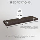 Urban Legacy Reclaimed Barnwood Planks | Floating Shelves for Wall w/Flush Mount Shelf Bracket Set Included | Set of 2 (Coffee Bean, 18"x 4.5"x 2") by CozyNest Decor