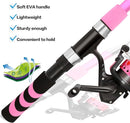 Collapsible Telescopic Fishing Rod and Reel Combo Push Button Small Fishing Pole Kit Beginner Youth Boys Fishing Starter Set Tackle by TinyTreasures Baby Boutique