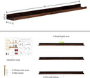 AZSKY Deep Walnut Floating Shelves Large Long Wall Storage Shelves Dark Walnut 48 Inch Wall Mount Hanging Picture Ledge Wall Decor for Bedroom Living Room Bathroom Kitchen Storage a Set of 3 by TinyTreasures Baby Boutique
