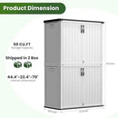 Greesum Outdoor Storage Cabinet Without Shelves, 45 cu.ft Outdoor Waterproof Storage Shed for Garden Tools, Pool Storage, Garbage Cans, White by GreenHaven Gardens