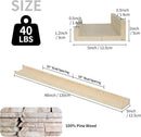 SAUMONIERES Picture Ledge Shelf Floating Book Shelves Set of 2 Wall Mounted Solid Wood for Bedroom Bathroom Living Room Kitchen, 48 Inch Natural by CozyNest Decor