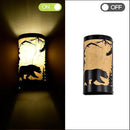 Black Wall Sconces Set of Two,Bear Metal Yellow Parchment Rustic Wall Sconces,Farmhouse Hallway Wall Light Fixtures,Industrial Wall Mount Lamp,Indoor Wall Lamps for Living Room,Bedroom,Porch by CozyNest Decor