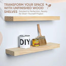 Homeforia 24 inch Natural Floating Shelf, High End Solid Real Wood 24inch Small Floating Shelves for Wall Mounted, Natural Wooden Floating Shelves, Heavy Duty Bracket, 24 X 6.5 X 1.75 in, Set of 3 by CozyNest Decor