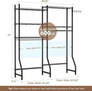 Over Washer and Dryer Shelves,Heavy Duty Laundry Room Storage Organization Clothes Drying Rack,5 Tier Adjustable Height Wire Shelving and Wire Basket with Hanger Rod&Hook,Space Saving Shelf by CozyNest Decor