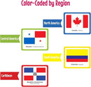 Menique Flags of The Americas Memory Matching Game – Spanish Edition – 70 Cards (35 Pairs) with Flags, Countries & Capitals – Educational Matching Game in Spanish for Kids and Adults by TinyTreasures Baby Boutique