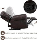 CANMOV Leather Recliner Chair, Classic and Traditional Manual Recliner Chair with Comfortable Arms and Back Single Sofa for Living Room, Dark Brown by CozyNest Decor