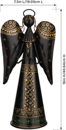 Regal Art & Gift Angel Statue - Metal Indoor/Outdoor Garden Statue Deals, Elegant Garden Decor, Beautiful Gifts for Women, Exquisite Angel Statues for Garden, 16-Inch, Black/Gold by CozyNest Decor
