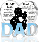 Best Dad Ever Gift from Daughter Son - Acrylic Heart-Shaped Plaque Father’s Day Birthday Gift - Unique Keepsake Desk Decor with Personalized Message by CozyNest Decor