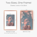 Homeforia 8x12 Picture Frame Rose Gold, High End Metal 8 x 12 Poster Frames with Mat 6 by 8 Photo, 12x8 Frame Matted to 6x8 inch Print, 8by12 Wall or Tabletop Frame, Tempered Glass, Wall Kit, Set of 1 by CozyNest Decor