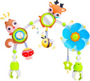 Koty Baby Stroller Arch Toy with Teether, Rattle, Crinkle Sound, Mirror & Music Box, Newborns Sensory Activity Carrier Take-Along Toy, Adjustable for Bouncers, Car Seat & Pram 0M+(Deer) by TinyTreasures Baby Boutique