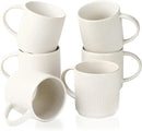 famiware Coffee Mug Set for 6, Star 12 oz Catering Mugs Cup Set with Handle for Coffee, Tea, Cocoa, Milk - Ceramic Stoneware Drinkware Set, Matte White by CozyNest Decor