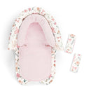 Baby Car Seat Head Support for Newborn, GFU 2 in 1 Infant Car Seat Head Body Support with Strap Pads, Soft Stroller Cushion Pillow Insert for Girls, Fits for Stroller, Swing, Pink Floral by TinyTreasures Baby Boutique
