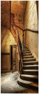3D Door Wallpaper Self-Adhesive Door Sticker - Old Stairs - Door Film Poster Premium PVC Waterproof Wall Sticker for Bedroom Living Room Door Decoration Wallpaper 95 x 215 cm by GreenHaven Gardens