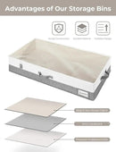 StorageWorks Large Under Bed Storage Containers with Handles and Label Holder, 2 Pack Ultra-thick Fabric Underbed Bins, Closet Organizer for Clothes, Blankets, Sweater by CozyNest Decor