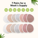 Organic Nursing Pads - 14 Washable Viscose Derived from Bamboo Breastfeeding Pads, Wash Bag, Reusable Breast Pads for Breastfeeding, Nipple Pads for Breastfeeding Essentials(Lovelle, L 4.8") by TinyTreasures Baby Boutique