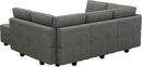 Belffin Modular Sectional Sleeper Sofa Couch with Storage Ottoman Convertible Sectional Couches for Living Room Terry Reversible Chaise. Light Grey Sofa by CozyNest Decor