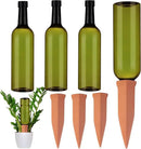 3 Sets Plant Watering Devices Include Terracotta Self Watering Spikes and 26 oz Plastic Bottles, Slow Release Vacation Insert Automatic Plant Waterer Device (Green and Terracotta) by GreenHaven Gardens