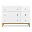 GAP babyGap Legacy 6 Drawer Dresser with Leather Pulls and Interlocking Drawers - Greenguard Gold Certified, Bianca White/Natural by TinyTreasures Baby Boutique