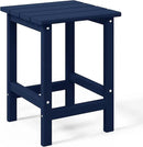 WO Home Furniture Adirondack Chairs Table Set of 3 PCS Outdoor Folding Chairs Side End Table Weather/UV Resistant for Lawn, Garden, Bon Fire, Balcony (Navy Blue) by GreenHaven Gardens