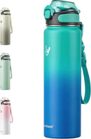 Enerbone 32 oz Insulated Water Bottle, Stainless Steel Bottle with Carrying Strap, Double-Wall Vacuum Insulation Design, Leakproof Sports Bottle with Straw, Keep Drinks Cold or Hot for Hours by CozyNest Decor