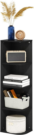 Furinno Pasir 4-Tier Corner Open Shelf Bookcase, Blackwood by TinyTreasures Baby Boutique