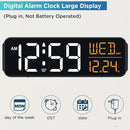 Peakeep Digital Alarm Clock Large Display for Bedrooms with Calendar, Auto DST, Desk Clock Electric Plug in for Living Room, Battery Backup, USB Port, 5 Dimmers by CozyNest Decor