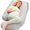 Momcozy Pregnancy Pillows for Sleeping, U Shaped Full Body Pillow for Pregnancy Women with Removable Jersey Cotton Cover, 57 Inch Maternity Pillow, Grey by TinyTreasures Baby Boutique