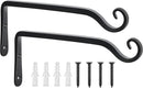 FEED GARDEN Wall Hook Hanging Plant Bracket 10 Inch 2 Pack, Hand-Forged Plant Hanger for Hanging Bird Feeders, Wind Chimes, Flower Baskets, Yoga Mat, Indoor/Outdoor Use, Black by GreenHaven Gardens