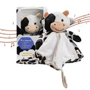 Love By Emi Baby Music Lovey Black & White Cow, Baby Sleep Soother for Crib & Cuddle Bedtime, White Noise with Heartbeat & Lullaby, Plush Sound Toy, Stuffed Animal for Newborns, Infants & Toddlers by TinyTreasures Baby Boutique