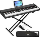 MUSTAR Digital Piano 88 Key Weighted with Stand, 88 Key Semi Weighted Keyboard Piano MEP-900, Portable Electric Piano Keyboard 88 Keys with Bluetooth Connection, Case, Sustain Pedal, MDF, Black by TinyTreasures Baby Boutique