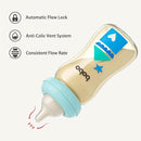 YOHKOH PPSU Baby Bottle Wide Neck, Newborn Anti-Colic Baby Bottle with Natural Response Nipple, Streamlined Body, Easy to Clean (8.8oz (Pack of 4), Blue) by TinyTreasures Baby Boutique