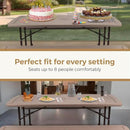 OEF Furnishings Heavy Duty Blow Molded Folding Picnic Table - Brown, Brown Frame by GreenHaven Gardens