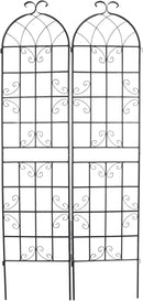 2 Pack Metal Garden Trellis 86.2x19.7inch for Climbing Plants,Rustproof Sturdy Black Steel Trellis Plants Support Outdoor for Outdoor Roses Vine Cucumbers Vegetables Flower Support by GreenHaven Gardens