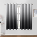 HOMEIDEAS Black Ombre Blackout Curtains 52 X 63 Inch Length Gradient Room Darkening Thermal Insulated Energy Saving Grommet 2 Panels Window Drapes for Living Room, Bedroom by TinyTreasures Baby Boutique