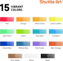 Shuttle Art Watercolor Paint Set, 15 Colors Watercolor Paint in Tubes (12ml Each) with 3 Brushes, Rich Pigments, Easy to Blend, Perfect for Kids, Artists, Beginners, Students by TinyTreasures Baby Boutique