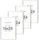 HAUS AND HUES Picture Frames 16x24 - Set of 4 16x24 Picture Frames for Wall, Poster Frames 16x24, 16 x 24 Gallery Wall Frame Set, 16 by 24 Picture Frame Natural Wood Frame (White Frame) by CozyNest Decor